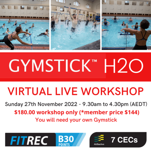 Gymstick H2O virtual workshop water fitness resistance training water workouts marietta mehanni gymstick international master trainer