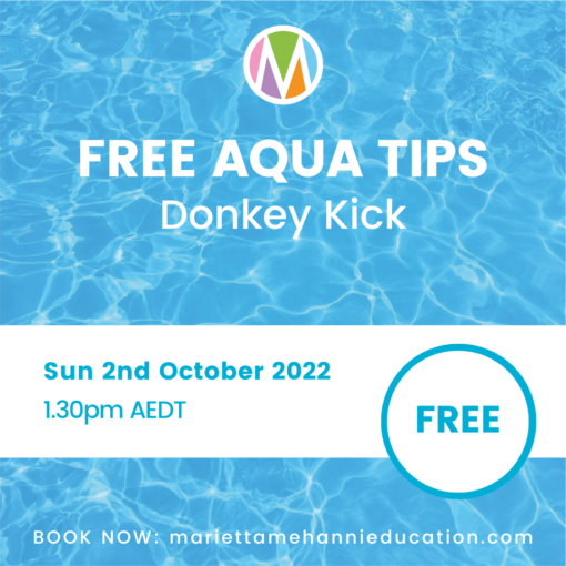 Aqua tips donkey kick Marietta Mehanni aqua workouts, aqua fitness