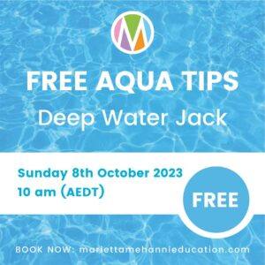 Free aqua tip seminar - deep water jack, marietta mehanni, aqua instructor, group fitness guru