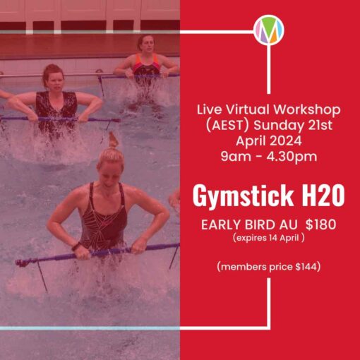 Gymstick H20, Marietta Mehanni education, aqua fitness instructor, water workouts, group fitness