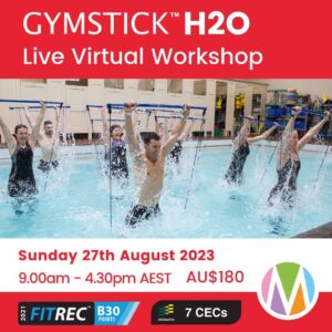 Gymstick H2O Virtual Workshop, resistance training, water workout, aqua fitness, marietta mehanni, group fitness