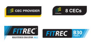 AusActive 8 Cecs FitRec 30 Points - Aqua Fitness Education Personal Development